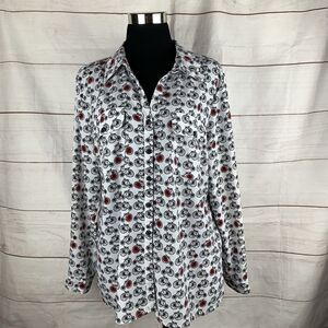 Coral Bay Shirt Blouse Collar Roll-up Long-sleeved pockets Bikes Retro